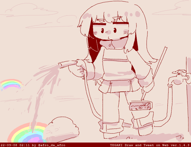 「2時じゃん・・・?? #tegaki_dt 」|あふろだアフロのイラスト