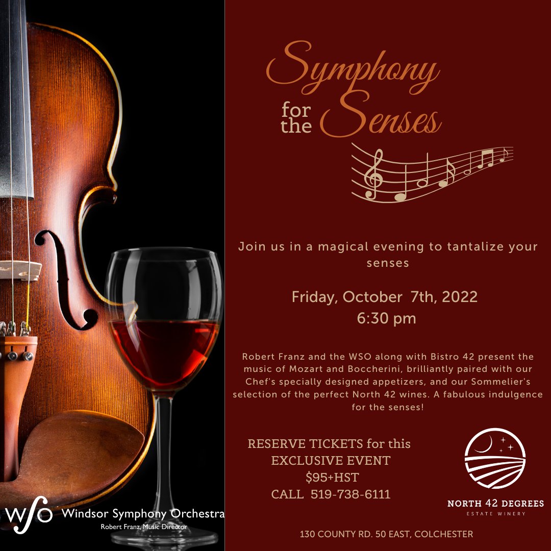 Join us for a unique experience featuring music, wine, food right here in #windsoressex.  Soooo excited <a href="/WindsorSymphony/">Windsor Symphony Orchestra</a>