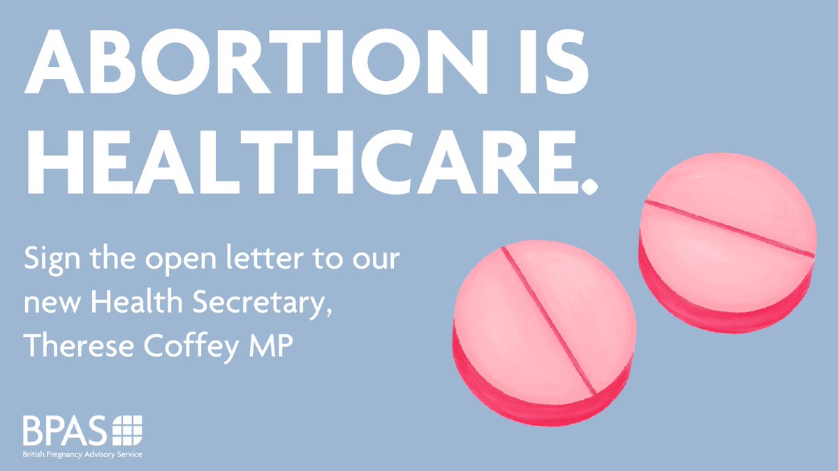 BPAS (@bpas1968) on Twitter photo We need a Health Secretary who will work to improve access to abortion care, not impose further restrictions.
Please take 30 seconds to add your name to our open letter to <a href="/theresecoffey/">Thérèse Coffey</a>
bpas-campaigns.org/campaigns/abor… #AbortionIsHealthcare We need a Health Secretary who will work to improve access to abortion care, not impose further restrictions.
Please take 30 seconds to add your name to our open letter to <a href="/theresecoffey/">Thérèse Coffey</a>
bpas-campaigns.org/campaigns/abor… #AbortionIsHealthcare