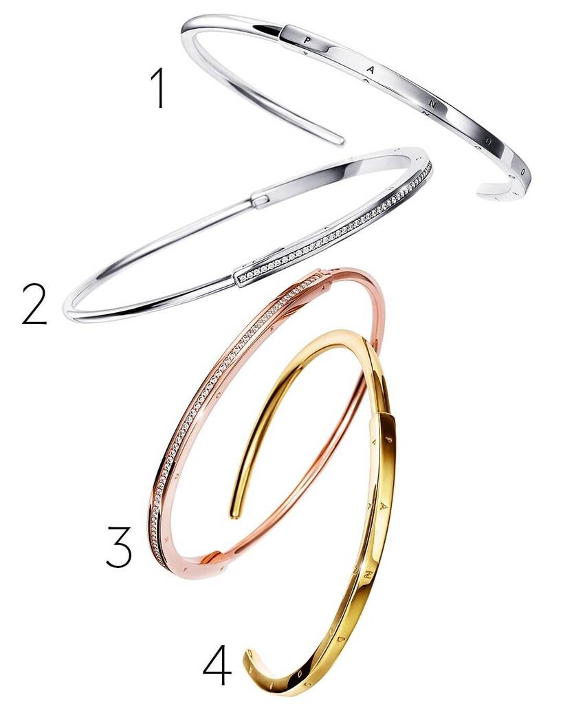 Enchantress_Co's tweet image. Four of a kind. Each iconic, each distinct. Which I-D bangle are you gravitating towards - 1, 2, 3 or 4? Let us know in the comments! 👇 #PandoraSignature #PandoraBangle