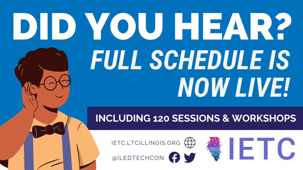 DID YOU HEAR?👂 The full <a href="/ILEdTechCon/">IETC (Illinois Education & Technology Conference)</a> schedule is NOW LIVE! In it, you’ll find 

🙋‍♀️ 120+ sessions, workshops &amp; panels 
🎤 3 big picture keynotes 
🍕special evening events, including trivia 
🖱️ a brand-new Tech Leader Summit 
 
EXPLORE the schedule NOW 🔎 hubs.ly/Q01lHygV0