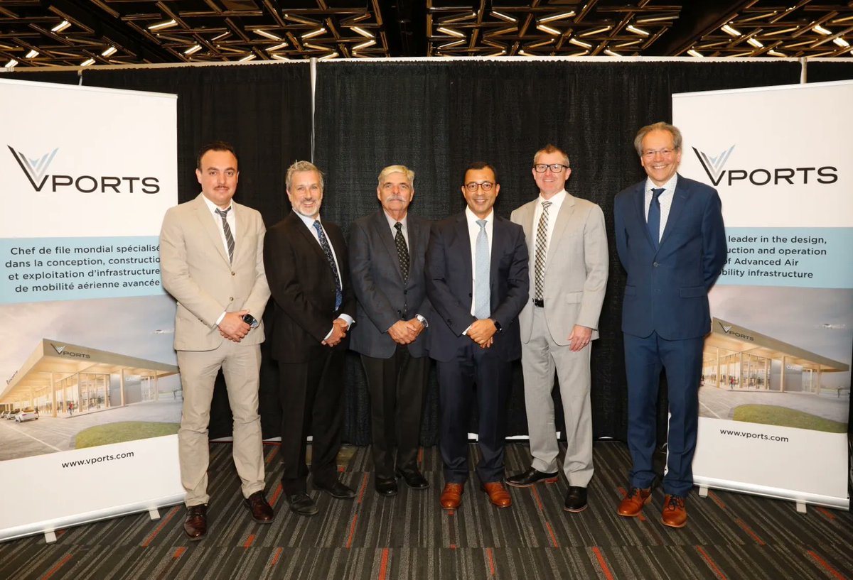 VPorts a annoncé aujourd’hui la signature d’un protocole d’entente en vue de la mise en place des tout premiers couloirs aériens internationaux destinés à la MAA électrique, qui relieront le Québec et les États-Unis.  Plus : buff.ly/3RBnbPq