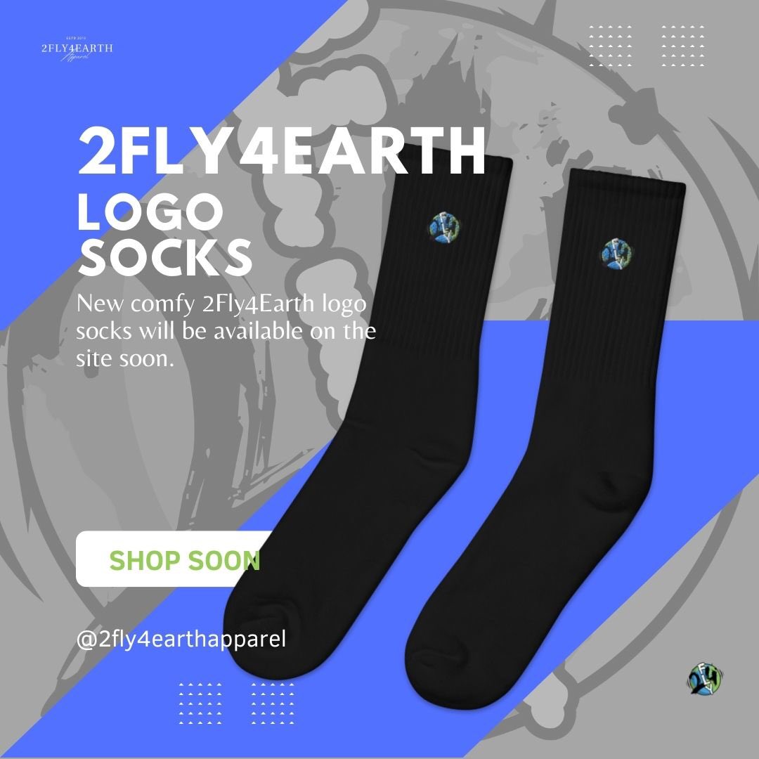 2ffeApparel's tweet photo. Shop soon for new #2fly4earth logo socks on the #2fly4earthapparel site !!π https://t.co/WCS8vwy5bu