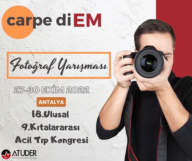 Acil Tıp Uzmanları Derneği olarsk “carpe diEM” fotoğraf yarışmasına davetlisiniz 🙏🏻🙏🏻🙏🏻 EPAT 2021 ✅
EPAT 2022 ⏳
📍Antalya,Turkey
🗓27-30 October 
💻iemc2022.com  💻iemc2022.com 

#atuder #epat #intercontinental #congress #emergency #medicine #epat2022