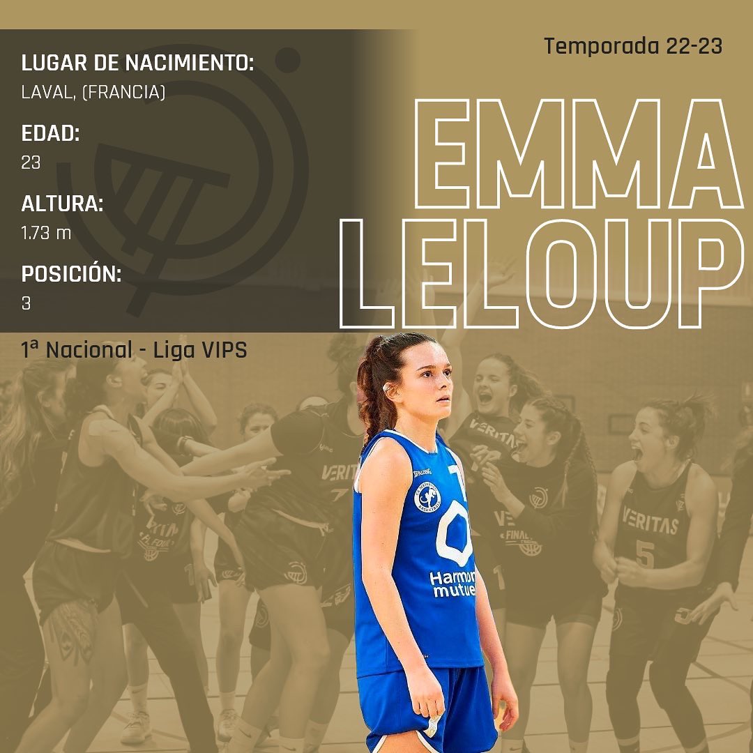 basketveritas's tweet photo. 🤝 Fichaje   ➡️   EMMA LELOUP

Puedes leer la noticia en nuestra web 🧑‍💻 https://t.co/m6KxKSo5KE

#ActitudVeritas
🤝 #FichajesVeritas 
🏀 #VeritasNacional #VeritasNacionalFem
🏁 #LigaVIPS #LigaVIPSfem https://t.co/sK5lafK4Ik