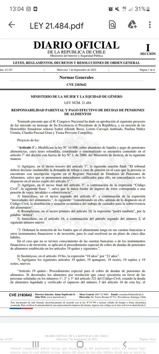 karibaezg's tweet photo. Es hoy !! Responsabilidad parental y pago efectivo de deuda de pensiones. Un gran avances para las mujeres chilenas quienes son hoy las principales afectadas con los llamados "Papitos corazon" 👏 https://t.co/W9NEVawmDD