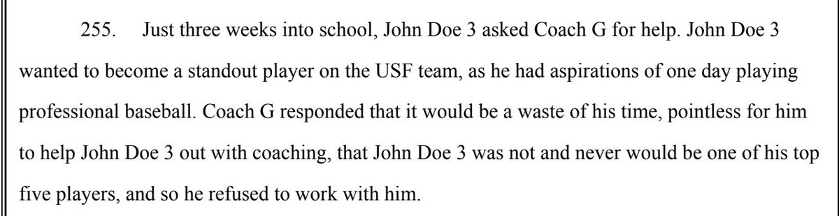 WeSupportCoachG's tweet photo. (Line 255) LAWYER'S CLAIM: Coach G said he would only give extra work to John Doe 3 if he was one of his top 5 players.

TEAMMATES SAY:  If they (John Doe's 1-3) worked half as hard on the field as they did on the lawsuit they  would have been more successful.

#WeSupportCoachG https://t.co/cM5ZWxDjuh