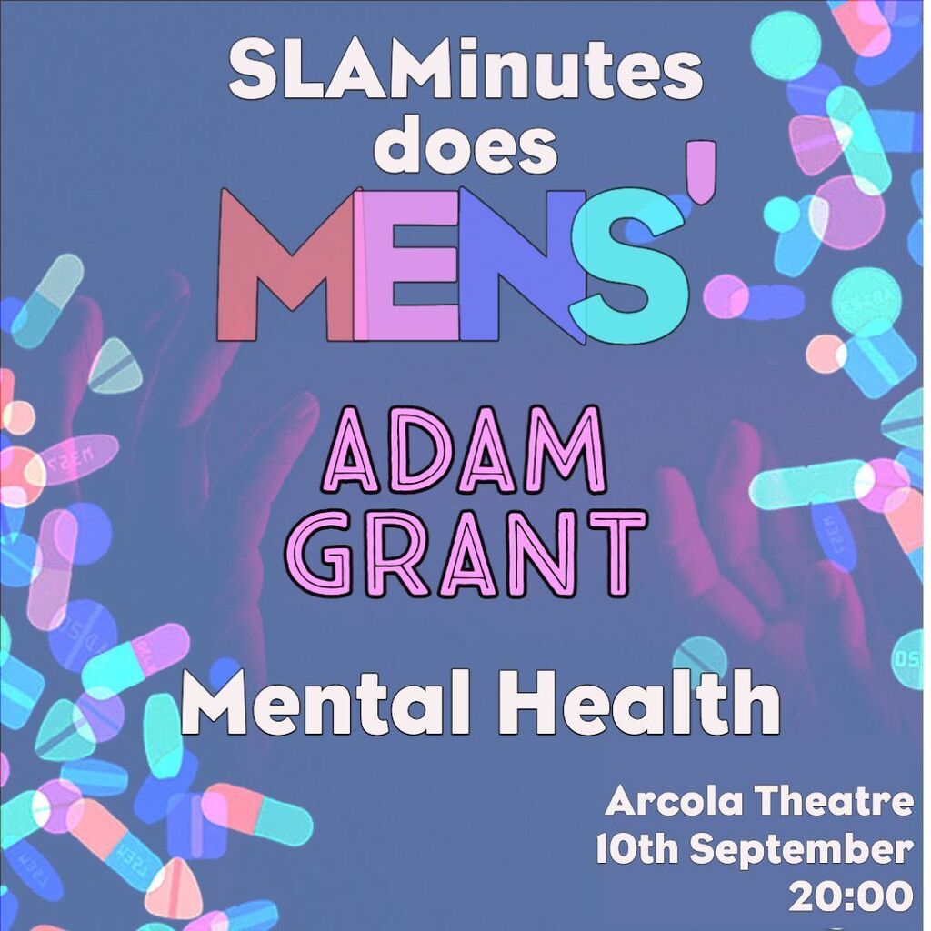 #8 in #SLAMinutes does #mens #mentalhealth is the phenomenal #playwright &amp; #comedian <a href="/agrizz101/">Adam Grant</a>
.
THIS SATURDAY, <a href="/arcolatheatre/">Arcola Theatre</a> raising money for Mind
.
TIX in bio &amp; buff.ly/3PFFLEQ
.
#theatre #spokenword #poetry #writing #newwriting #performance #MentalHealthAwareness …