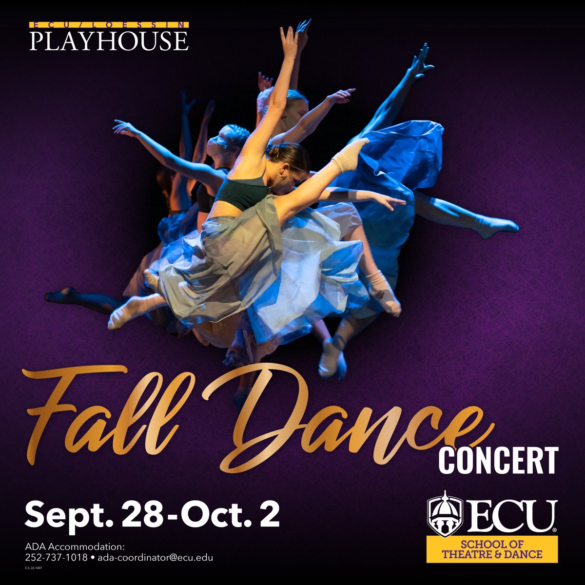 ECU_SOTD's tweet photo. Our Fall Dance Concert opens three weeks from today. Get your tickets now! Call the box office at 252.328.6829 or visit our website. #happydance #ecudanceprogram #ecu #ecusotd https://t.co/qfsArB8Nbv