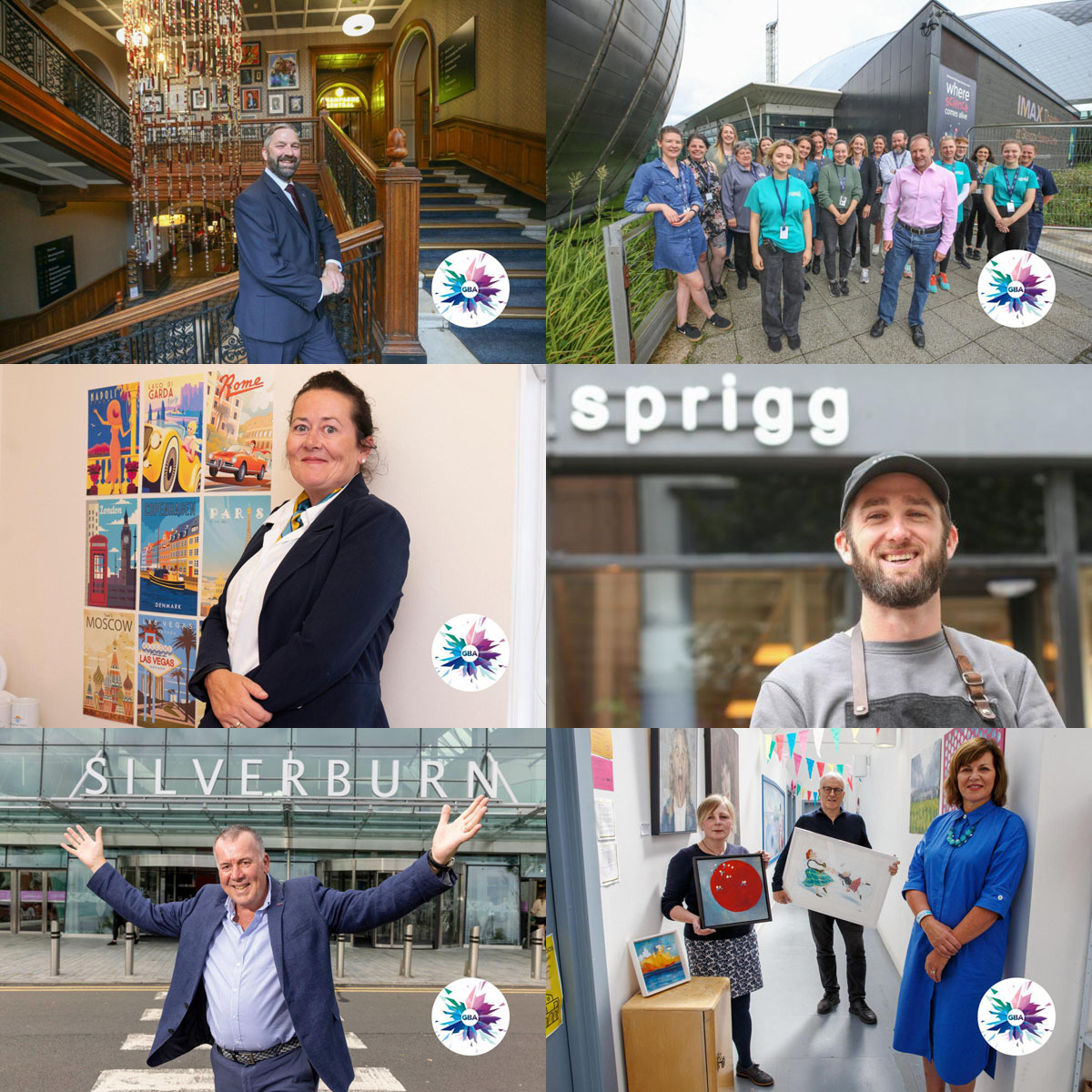 GlasgowBusAward's tweet photo. Nominated for @Glasgow_Times Glasgow's Favourite Business at #GBA22 are 🥁
@vocograndcentrl, @gsc1, #MarshallTravel, #sprigg, @shopsilverburn, @waspsstudios. The winner is up to you! Vote online and for free at https://t.co/qdLPm5JMRG
Photographs courtesy of Glasgow Times https://t.co/Gh4FoajcYR