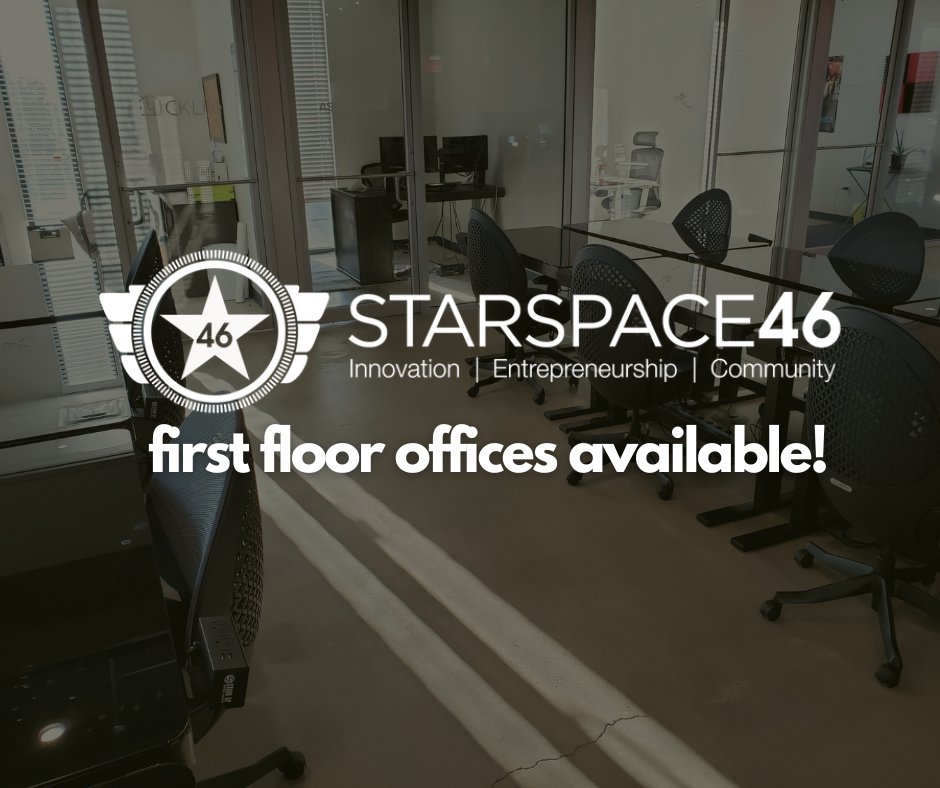 Have you heard? More office options are now available, including several first-floor offices! Come scout out a new location for your business, and take advantage of those co-working vibes that only StarSpace46 can provide. More info on our website. ed.gr/d9qsj