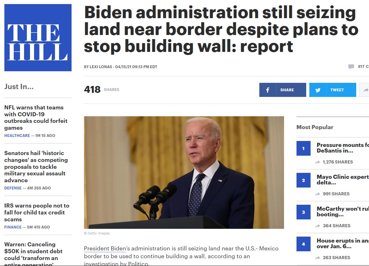 <a href="/duty2warn/">Duty To Warn 🔉</a> Liz voted with Trump 93% of the time and worked with him in spreading the first "Big Lie" (the "Obama birther conspiracy"), and Biden calls McConnell "honorable" as Joe seizes more land to build "Trump's" wall..