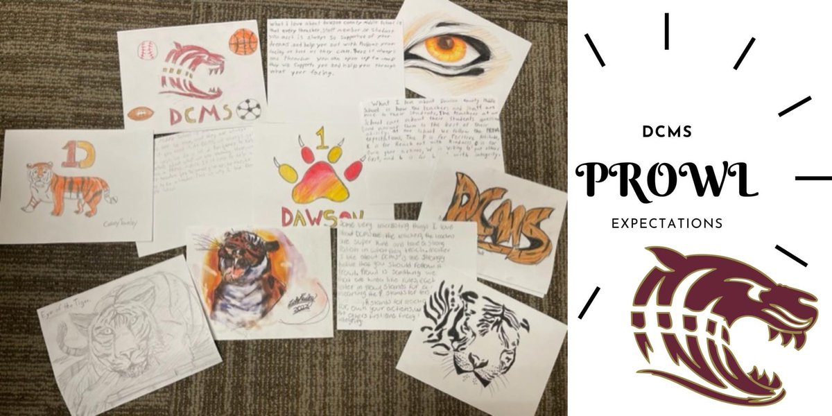 Last night, <a href="/DCMSTigers/">Dawson County Middle School</a> principal, Dr. Galt, presented our BOE w/ several positive messages &amp; artwork. Students are proud of their school &amp; thankful for PROWL expectations. The PBIS PROWL matrix builds effective communication w/in the school promoting positive culture &amp; climate!