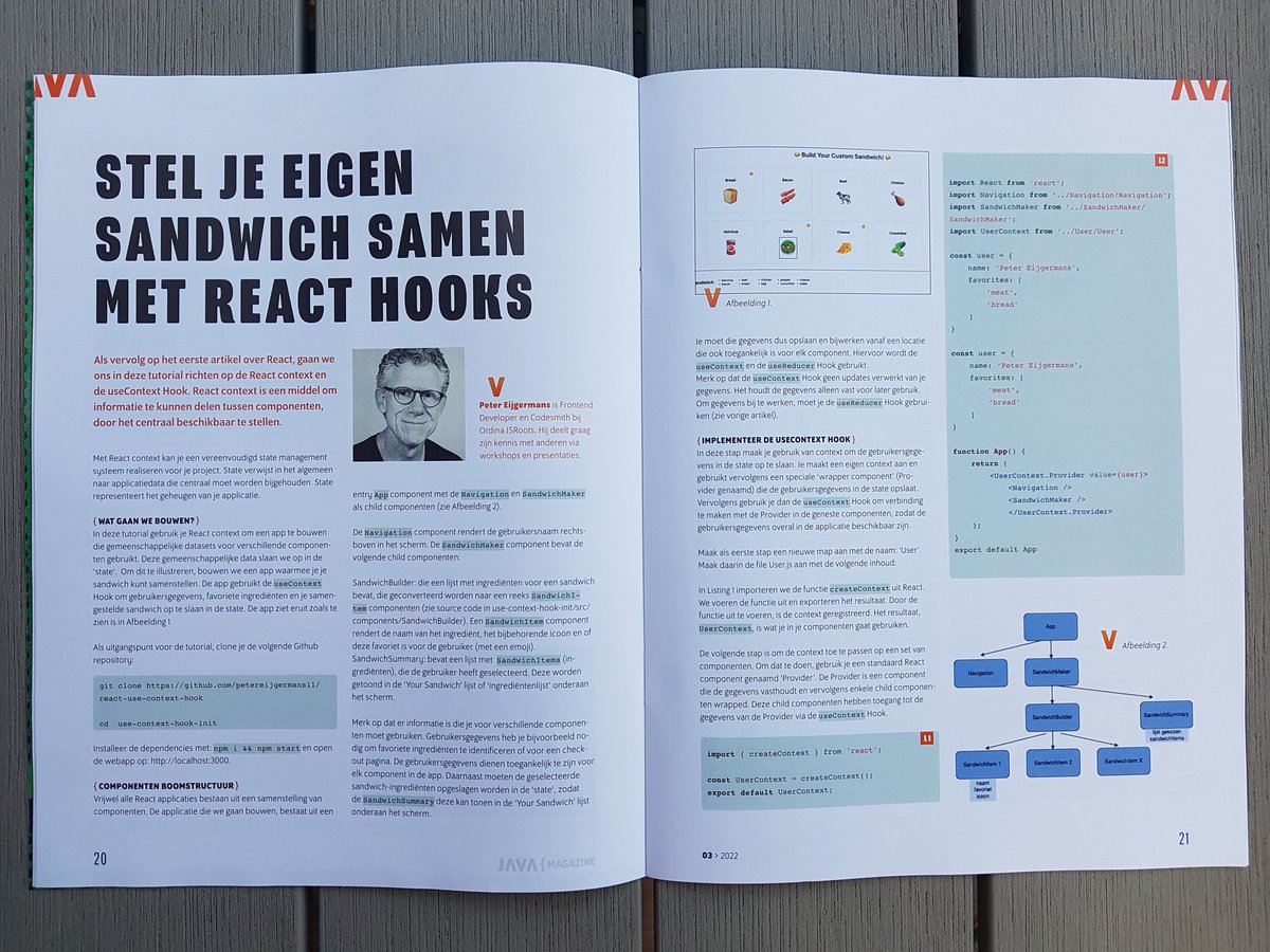 EijgermansPeter's tweet image. I am proud that my second article on #react #hooks has been published in @JavaMagazineNL😍😎. It is about the context hook and #statemanagement.
@Ordina