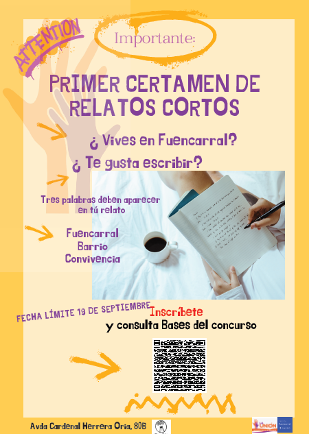 Dentro de la #SemanaCultural2022 convocamos el "Primer Certamen de Relatos Cortos" .
En este enlace puedes consultar las bases. drive.google.com/file/d/1BOMG_P…
Si te gusta escribir no dudes en participar.
