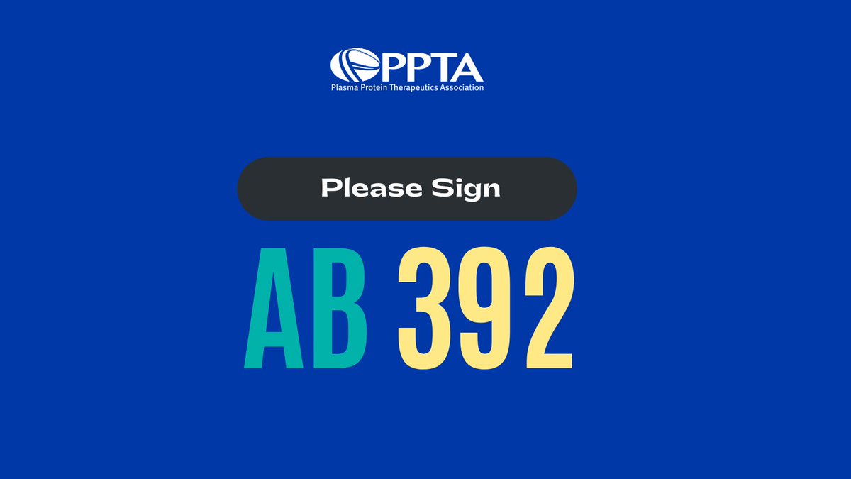 PlasmaProteins's tweet image. .@CAGovernor please sign @adrin_nazarian #AB392. It will help increase plasma donation, spur investment in the economy, and help patients @gbscidp @IDFCommunity @HemoCouncilofCA.