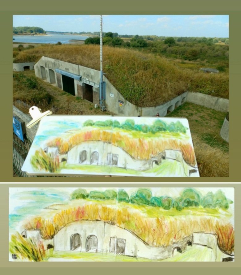 iterpstr's tweet photo. Fort Pannerden, wat een mooie lokatie zΓ©gπ Bovenop had je een mooie overview met een heerlijk windje erbij. #pleinairpainter #aquarel #kleurpotlood #schetsboek #urbansketch #fortpannerden #pannerden #gelderland https://t.co/EeM0XVA0ib