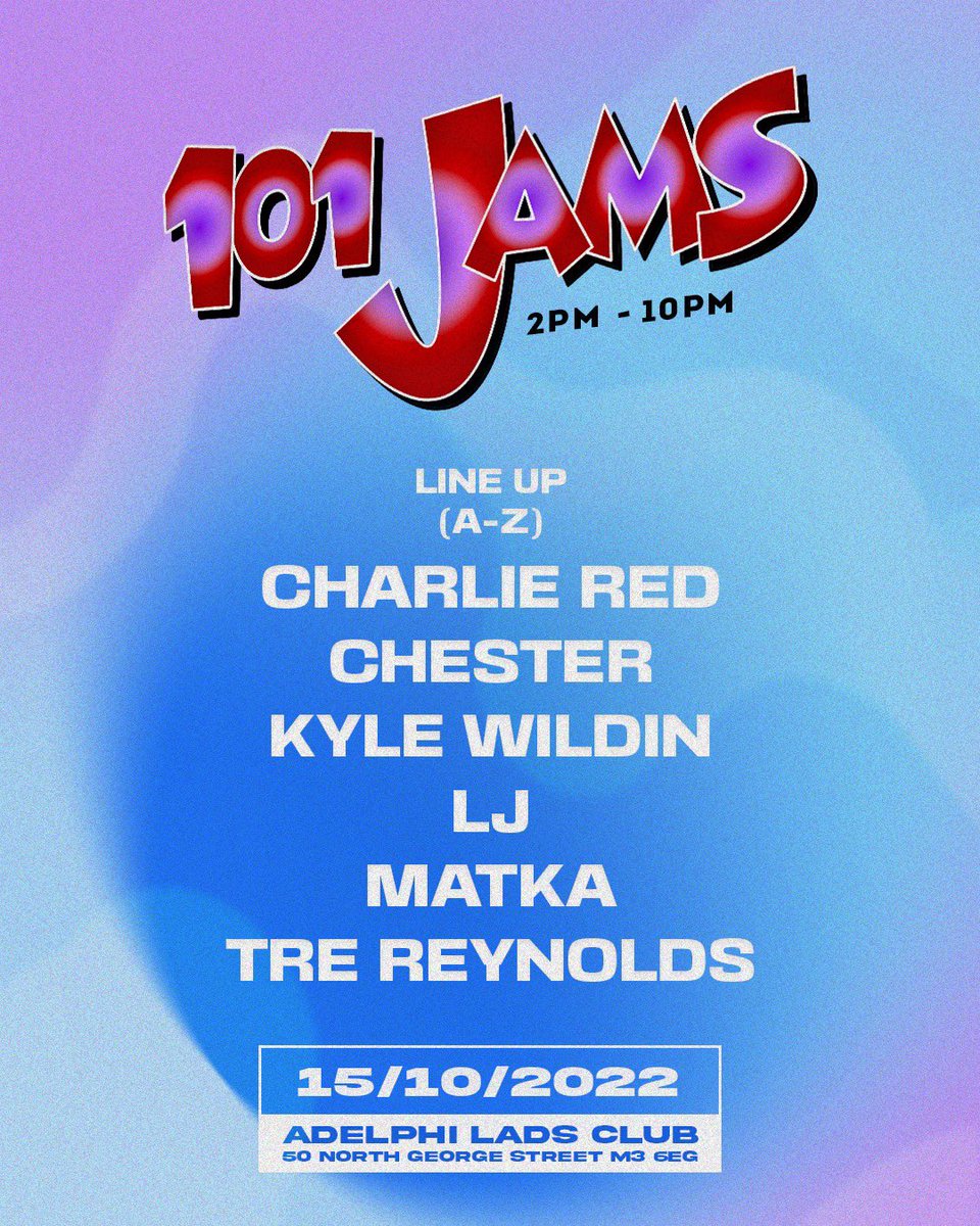 LouisJones94's tweet photo. Jams rebranded 🕺

Back with my 6th event for the year in the heart of Manchester bringing you some of the North Wests best upcoming dj’s 😎

Vibes will be impeccable and tickets will be limited so be sure to get yours 🎟

101 jams ❤️ https://t.co/Vh2exlXCbg
