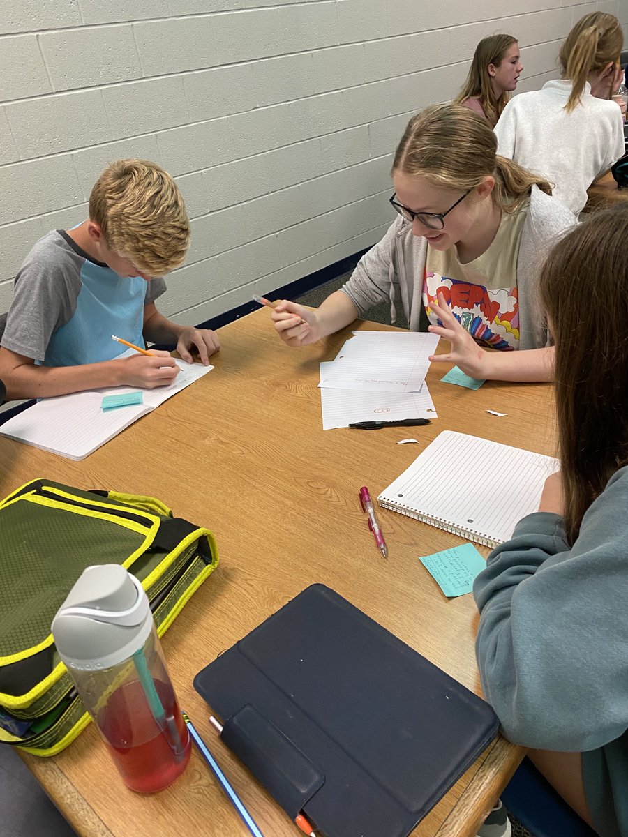 CSPARKSDMS's tweet photo. Writing Wednesdays: Writing a story- the first sentence is a sentence another student chose from their independent reading book. How will the story change? #dmsleads https://t.co/1DCCtPj3Fc