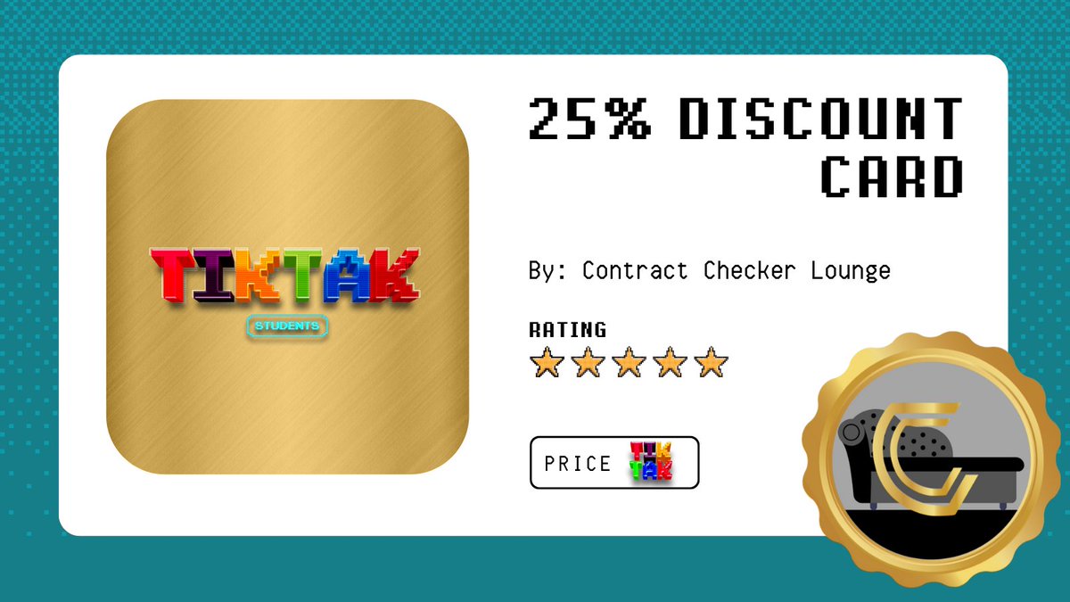 Joining Contract Checker Lounge is 25% cheaper with #TikTak token. Don't miss this opportunity!

<a href="/TikTakStudy/">TikTak Token</a> 🔥

➡️ lounge.contractchecker.app