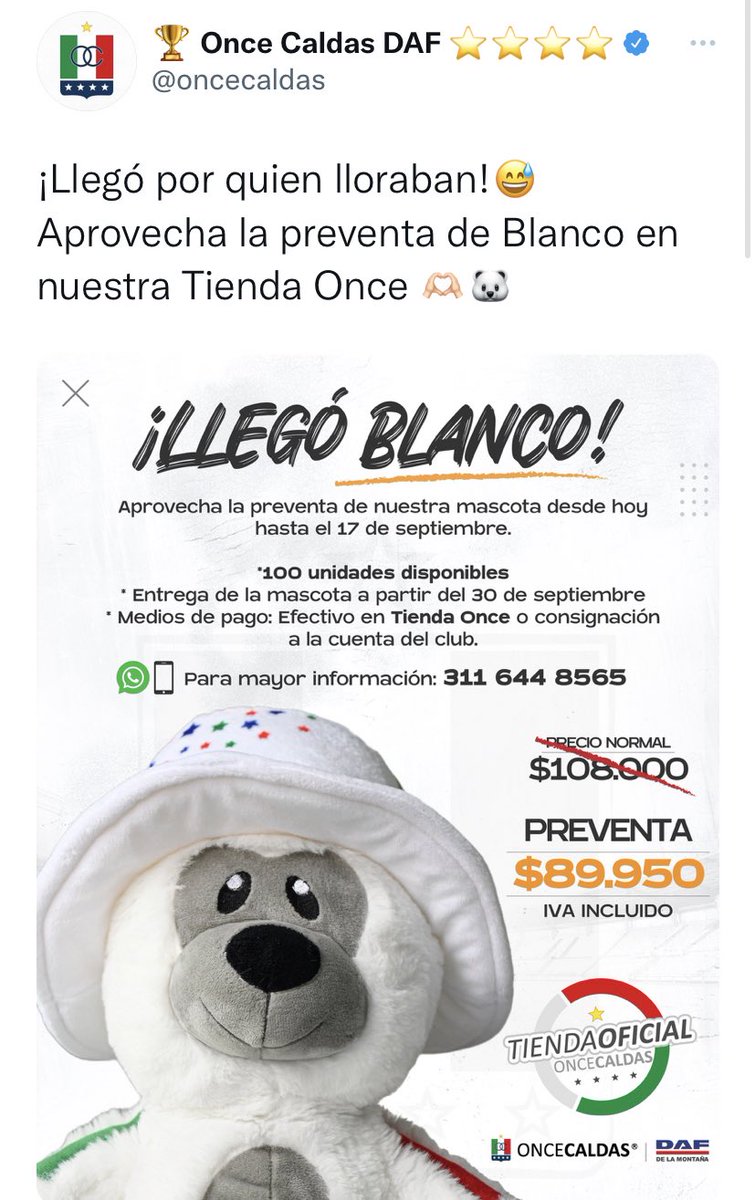 🚨SISAS, SORTEO🚨
Voy a sortear un Blanco solo tienen que seguirme y darle RT a este tweet para participar, la buena, el ganador lo doy el 15 de Septiembre.