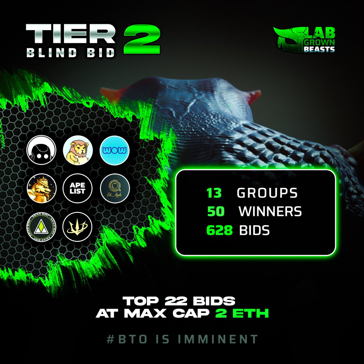 TheNFTAncestors's tweet photo. Probably nothing !!

628 Bids for 1212 #NFT collection for more than 20x higher the mint price from jus 13 projects &amp; group.
@LabGrownBeasts #BTO  is imminent.

Here is your chance to enter public raffle: 

https://t.co/0QyYMbqEEl

#NFTCommmunity  #NOTIGANG   #beastakeover 🔜 https://t.co/a9sQUQebn9
