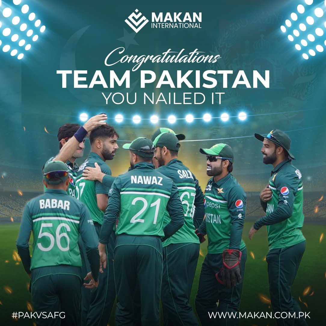 MakanIntl's tweet photo. Congratulations team Pakistan on your win. You did it boys!

#PakvsAfg #T20 #asiacup #asiacup2022 #iccrankings #GreenShirts #Cricket #asiacup https://t.co/1ce638KUKn