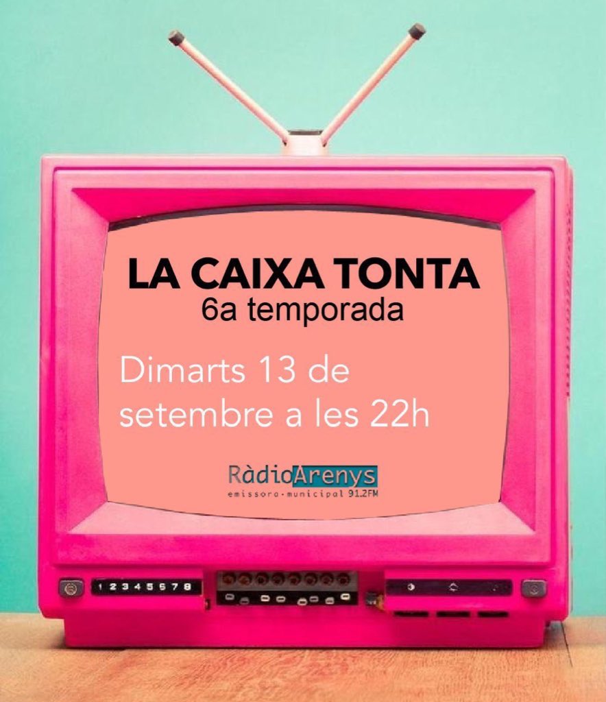 caixatontaradio's tweet photo. 🔴 Esteu preparats/des??
Nova temporada de La Caixa Tonta 📺 amb nous convidats i novetats que no us podeu perdre!
📲 Escolta'ns els dimarts en directe a les 22h per @radioarenys i per les emissores de @laxarxa.
Us esperem‼️
#lacaixatonta #comunicaciolocal #televisio #TV https://t.co/vzxHitUGFq