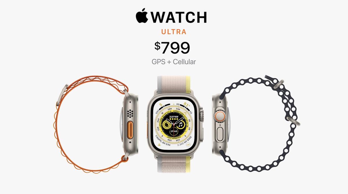 vidproto's tweet photo. Todos los modelos de Apple Watch Ultra costarán $799 #AppleEvent https://t.co/pKKsyjlCHC