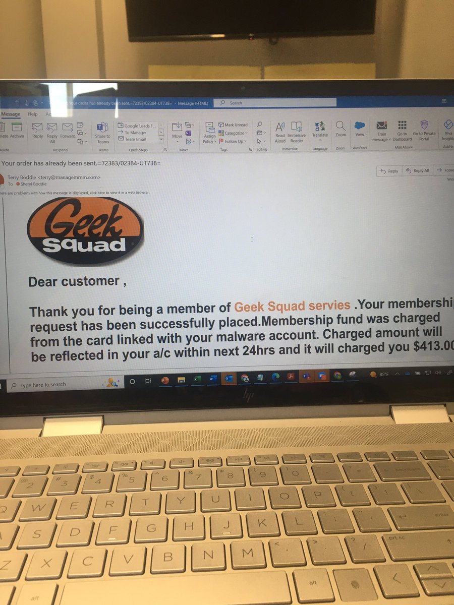 sboddiemkt's tweet photo. Hey @BestBuy - looks like someone is trying to fleece unsuspecting people at your expense. My husband and I both got these emails today. #buyerbeware https://t.co/U5G0h1HQrJ