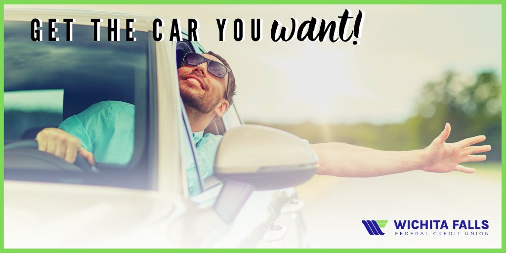 WichitaFallsFCU's tweet photo. Get the car you want and the loan you want too! With an Auto Loan from #WichitaFallsFCU, you’ll get a great rate and lower monthly payments than what a dealership can offer. 💵Apply today to see how much you can afford!

Check our rates: https://t.co/CoGVUKl7ma

#WichitaFallsFCU https://t.co/NWwpzMIE2j