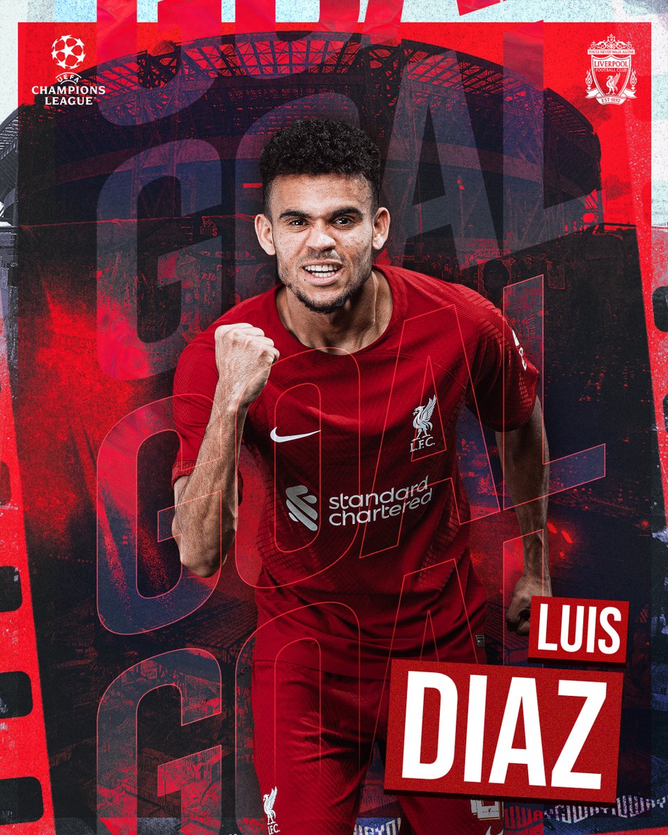 LFC's tweet image. 49&apos; - GOAL. DIAZ! 

[4-1]

#NAPLIV | #UCL