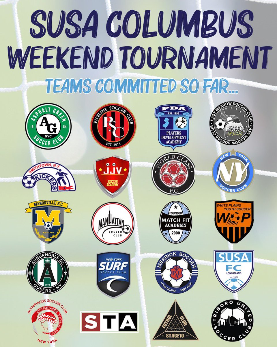 The deadline to sign up for the SUSA Columbus Weekend Tournament is September 20th! Don’t miss out, we are almost at capacity #OCT8&amp;9 #columbusday #LIET
