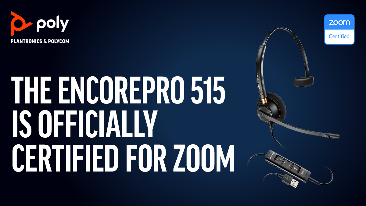 PolyCompany's tweet photo. Certified for #Zoom, the #EncorePro 515 features a durable design and lightweight comfort for all-day use in the #ContactCenter.
Equip your team today 👉 https://t.co/sqYd6bbz35 https://t.co/UrawUGBMiQ