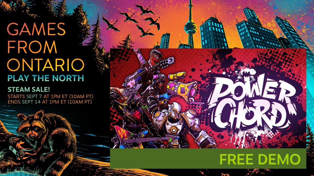 Yo, sup bandmates?! 😈

We're one of many Ontario-made games taking part in the #GamesFromOntario Steam Sale event from September 7th-14th! 🍁🎸

Check us out on stream today at 3PM EST!
🔗store.steampowered.com/curator/421512…

#PlayTheNorth #ONGames #ONCreates <a href="/IOnews/">Interactive Ontario</a>