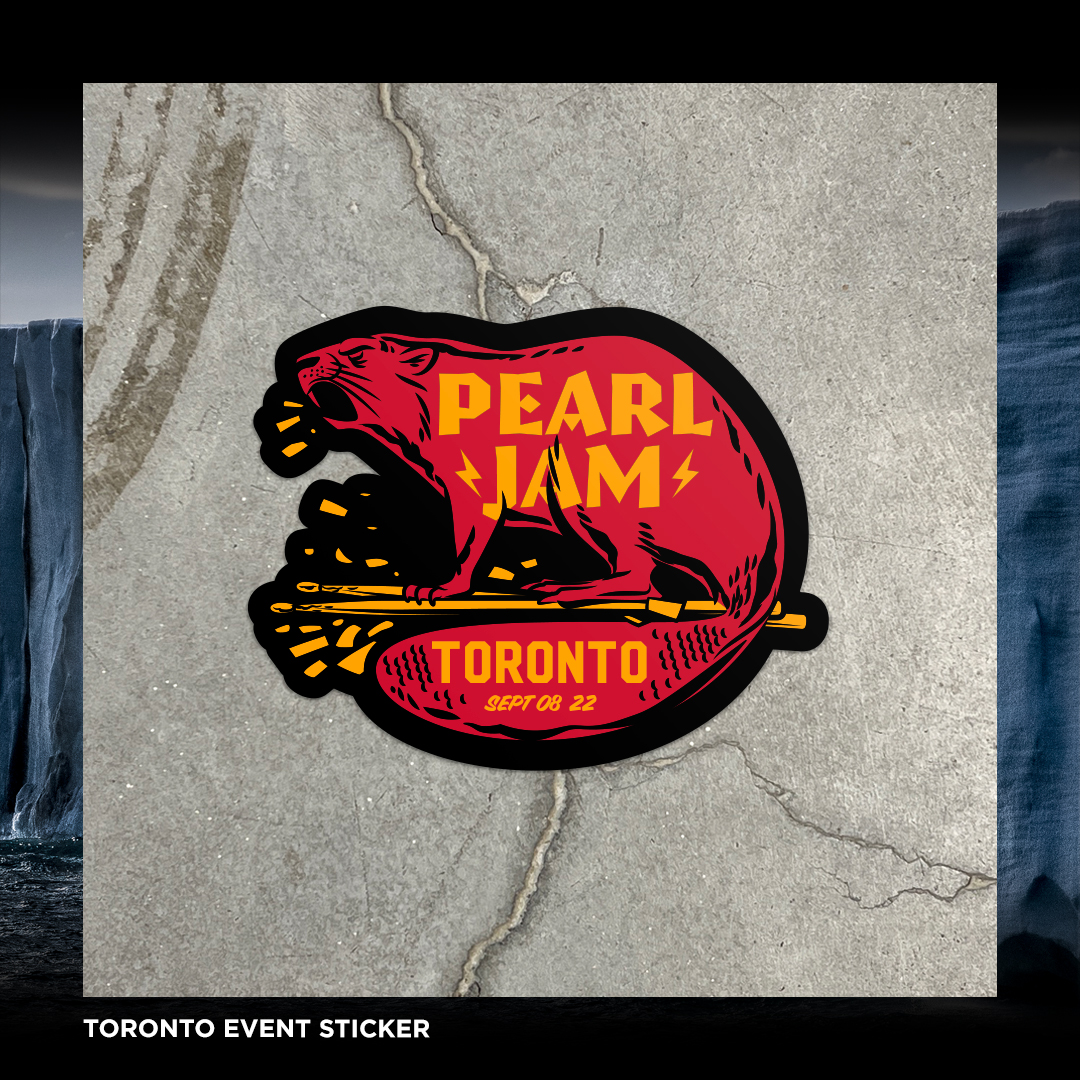 PearlJam's tweet photo. Last stop in Canada. See you tonight, Toronto.

Artist: @PhantomCityCrtv

The event poster and merch are all available at the merch stand, starting at 1 pm. https://t.co/UmTVe8J5jl