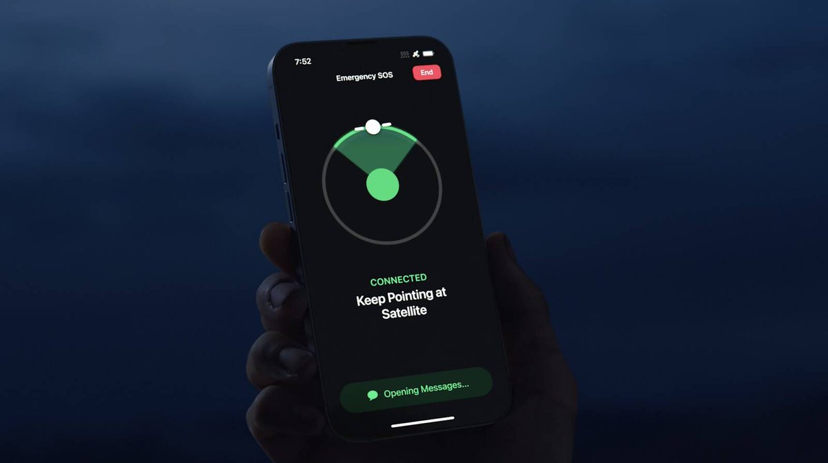 macrumorslive's tweet photo. Here’s a look at satellite connectivity on the iPhone 14 models. “Emergency SOS via Satellite.” https://t.co/9Y8VoESUGa