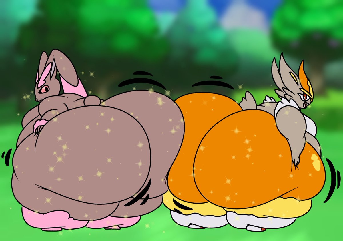 AtomicSins's tweet photo. Coomission for @cutemonhex of a Lopunny and Cinderace all plumped up! Enjoy! https://t.co/JJUDuDQjQ8