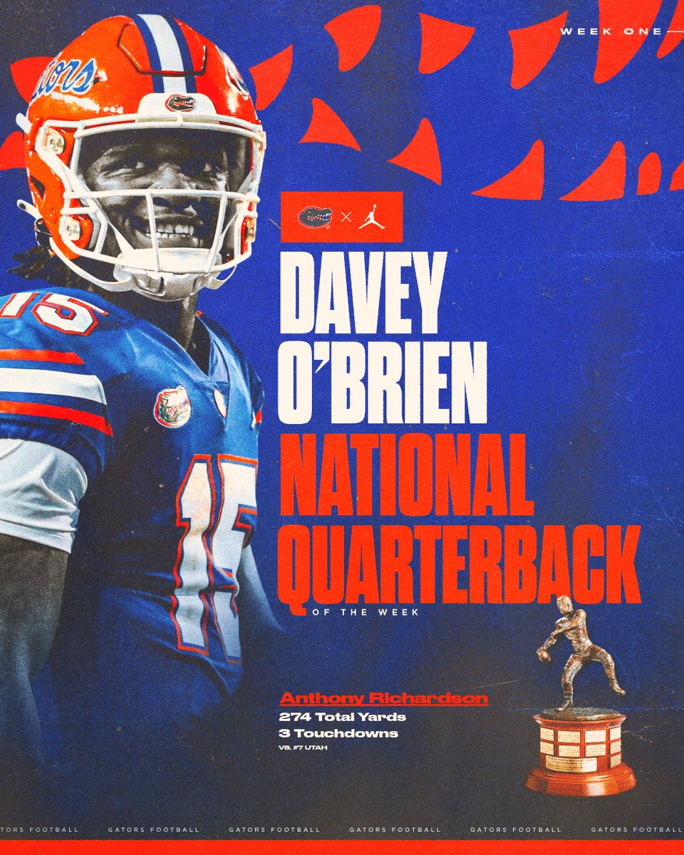 Big time honors for QB1 🫡 @GVOaant named Davey O’Brien Award National Quarterback of the Week Read more ➡️ floridagators.com/news/2022/9/7/…