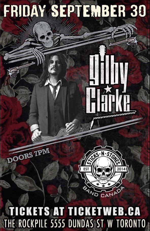 Upcoming show announcement! On Friday, Sept 30th come join us as we welcome the legendary singer/guitarist/producer/songwriter @gilbyclarke Gilby is a regular in the Kings of Chaos super group and is the former guitarist of Guns N Roses, Candy, and Slash’s Snake Pit.