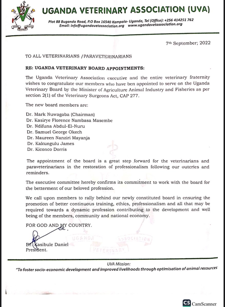Uganda Veterinary Association (UVA) tweet media