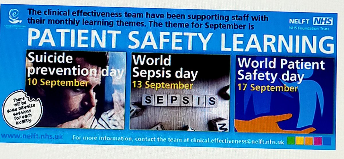 NELFT_effective's tweet photo. Looking forward to our next event #patientsafety on Friday 09 Sept 2022 starting from 10.30am - 1.30pm. Please save the date & let's unite for #SuicidePrevention #EveryConversationCounts @CathrineLund4 @wmakala @Lucy32134139 @DrVincentPerry @NELFT @NELFTLetsEngage @psylligent https://t.co/bl7iOp6exM
