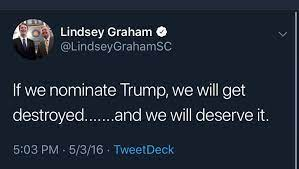 When Republicans act like everything is everyone's fault but Trump; remember before they licked his privates they told us he was dangerous and chose him over us. That's why they defend him instead of America. That's why they try to tell DOJ to stand down. Their oath is to him.