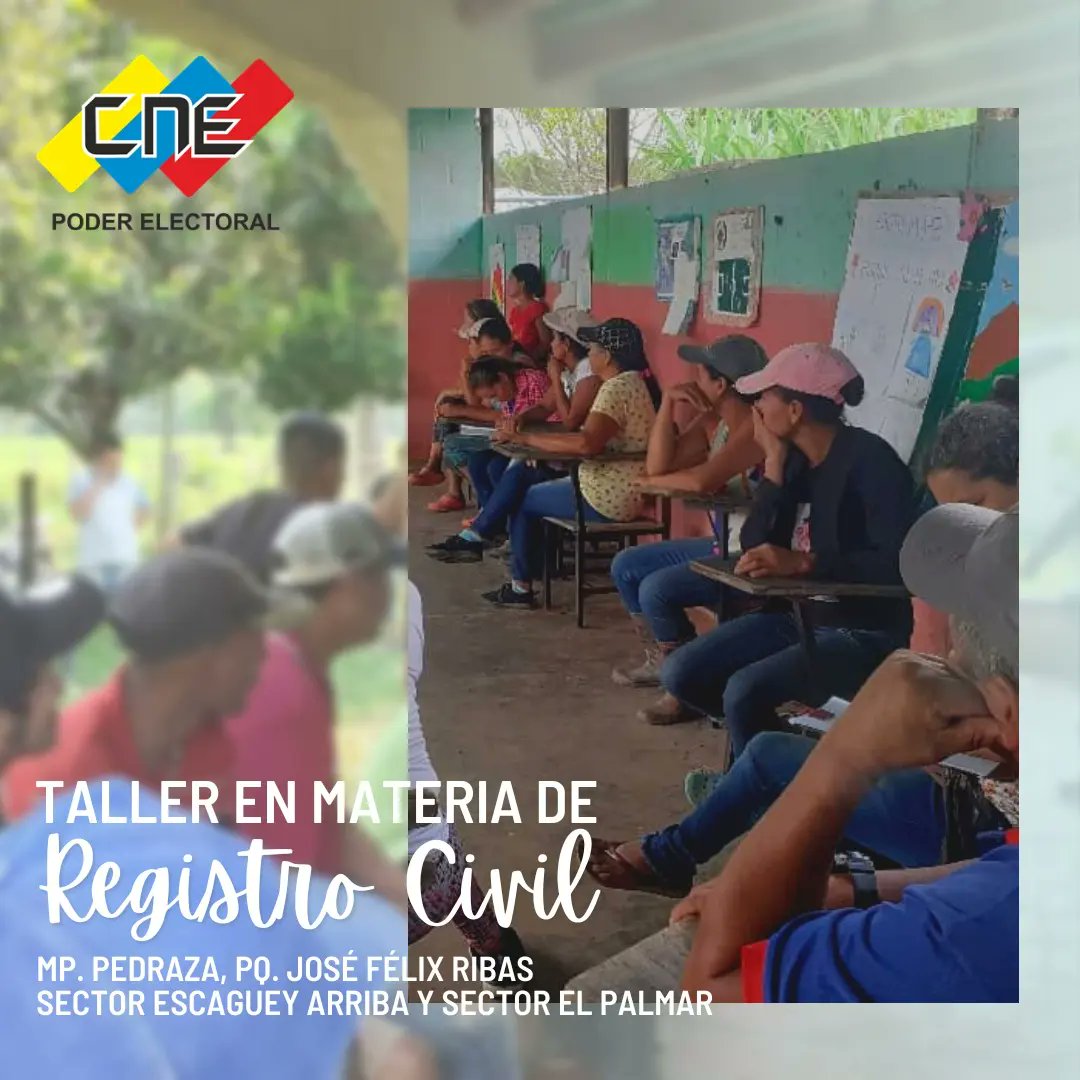 cne_barinas's tweet photo. El Coordinador Municipal del Municipio Pedraza del estado Barinas, organizo y dictó en compañía de la Registradora Civil de la Parroquia José Feliz Ribas Laura Peña un taller en materia de Registro Civil.
@cneesvzla https://t.co/FuFzNK4O67