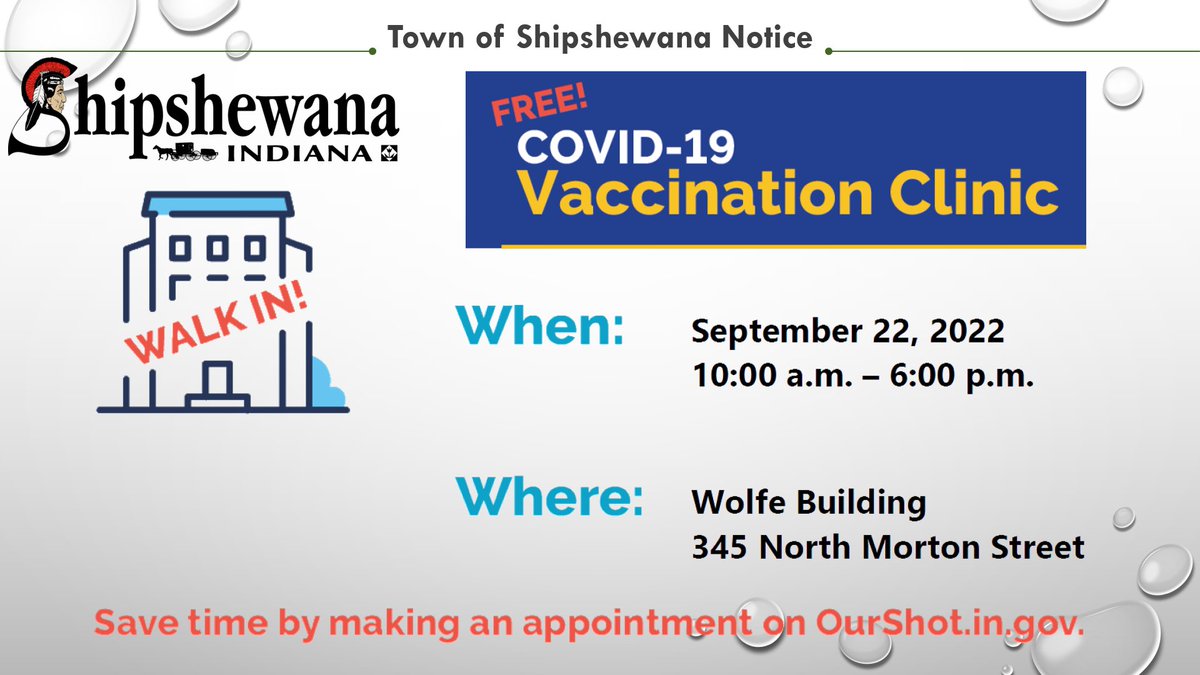 Covid-19 Vaccination Clinic. Wolfe Building in the Town of Shipshewana. September 22, 2022.