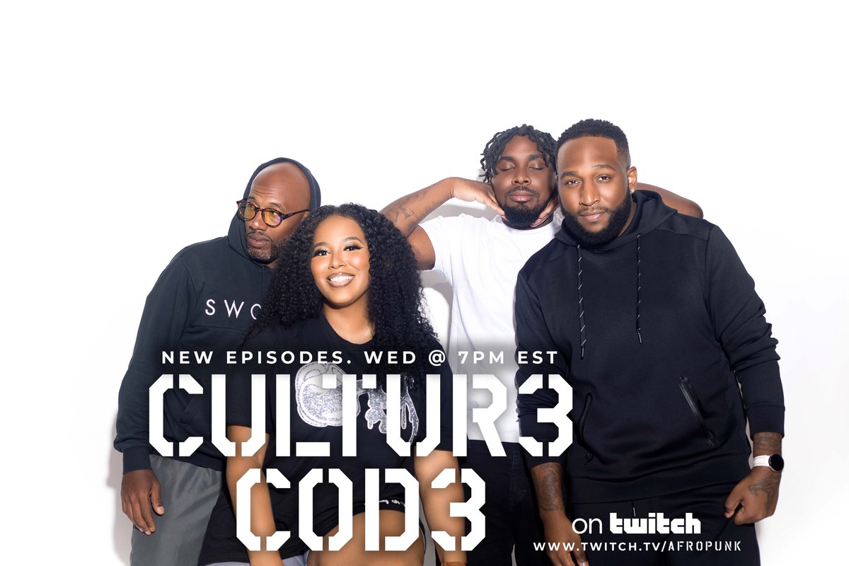 afropunk's tweet photo. TUNE INTO CULTUR3 COD3 ON @AFROPUNK’S TWITCH CHANNEL TONIGHT AT 7PM EST.

Join hosts @geeklifemike @redinfamy @_lanparty_  @photosbybeanz as they tackle some of the most controversial and thought provoking discussions for the alternative perspective.
https://t.co/kaRVEVYUuq https://t.co/GmmdvOLvf9