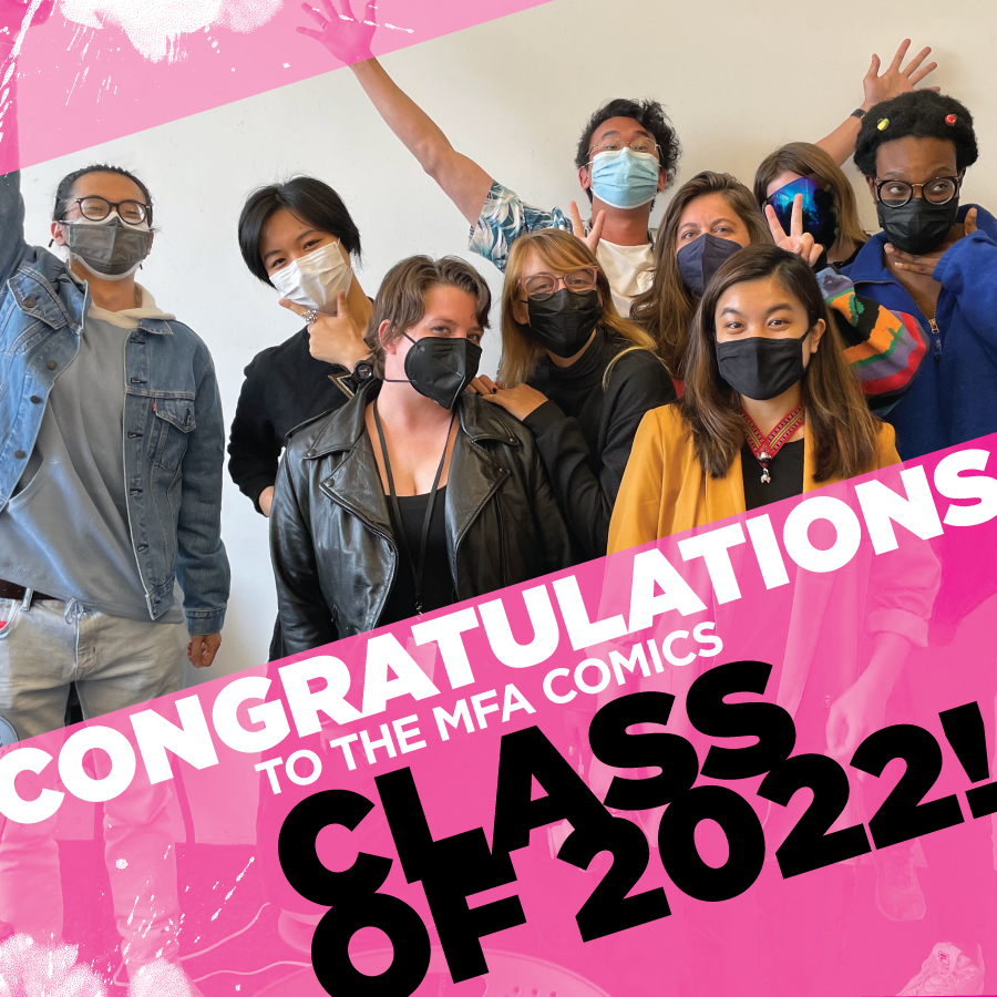 ccacomics's tweet photo. Congratulations to the MFA Comics Class of 2022! Get your copy of the 2022 MFA in Comics Anthology today and keep up with this outstanding group of artists: https://t.co/aGlFRyVXld 

#CCAComics #ComicsMFA #MFAComics #Classof2022 #Graduation2022 #ComicsAnthology https://t.co/8MpSzfoIjU