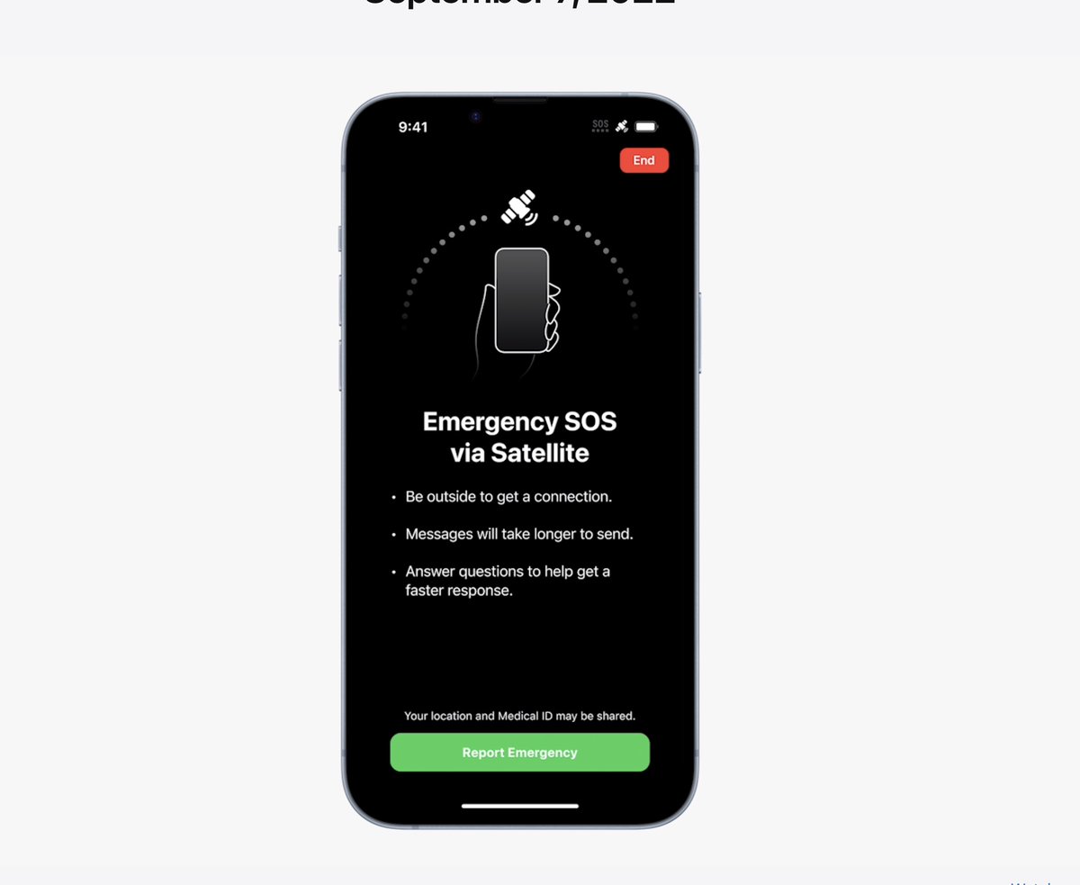 rikwalters's tweet image. Wow! I always wondered about what to do on hikes or traveling when an emergency occurs, but I cannot access cell service ... @apple answers that with #iphone14 and their new #EmergencySOS via Satellite access!

#appleevent  #satellite #safety #iphone #MacOS