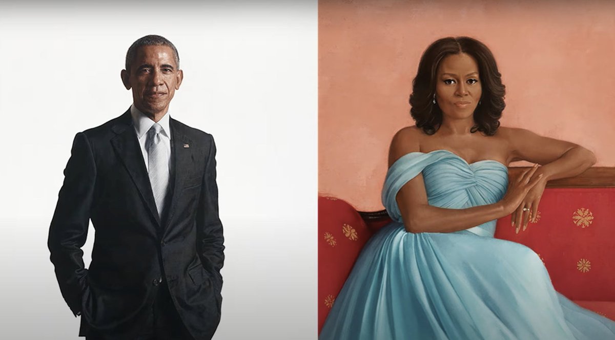 MarcoMateoOchoa's tweet photo. Official Portraits of President Barack Obama &amp; First Lady Michelle Obama. By artists Robert McCurdy &amp; Sharon Sprung 
#portraits #robertmccurdy #sharonsprung https://t.co/LCJ9EudkQv
