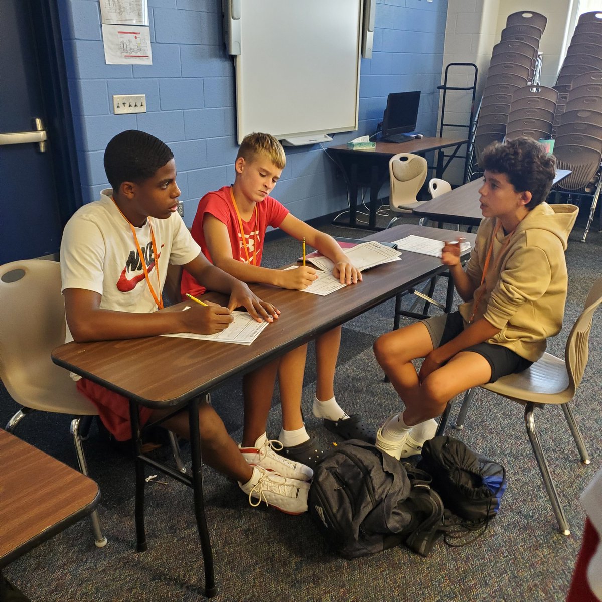 GreeneMath7's tweet image. Students collaborating on designing   and finalizing their games for the Probability Carnival this Friday! 
Thanks teachers for creating math moments for students.
@SheilaBalash Mrs. Maillard Mrs. Restrpo @spartan_speak
#MMM #committedtoexcellence #7LJHpride #SLJHMath